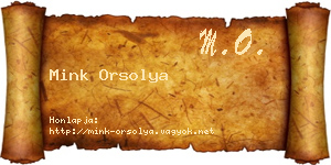 Mink Orsolya névjegykártya