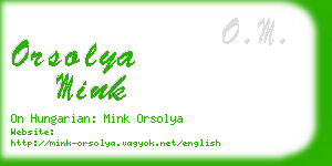 orsolya mink business card